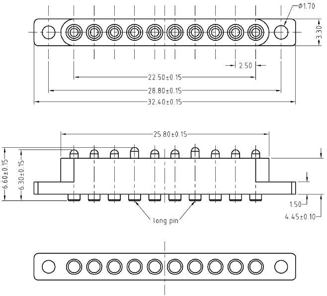 10Pin single row pogo pin connector