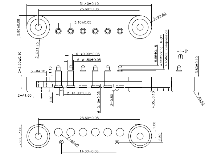 3.1mm Pitch SMT Pogo Pin Connectors
