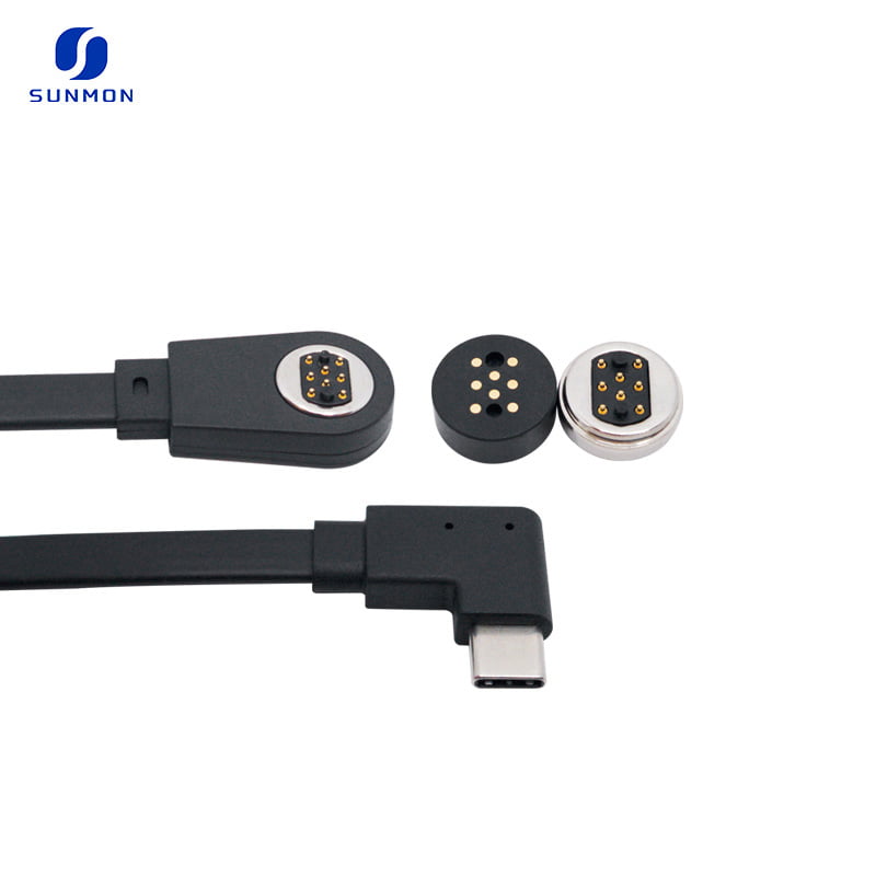 8Pin magnetic pogo pin connector with usb cm cable