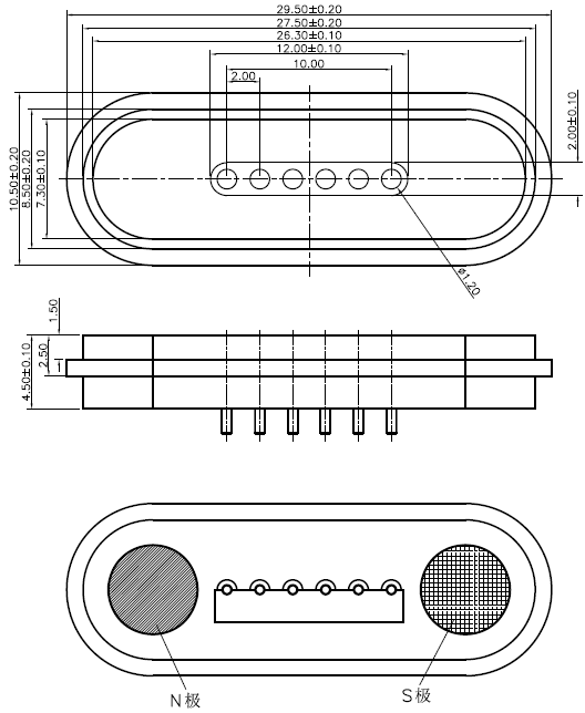 Custom 6 Pin magnetic connectors
